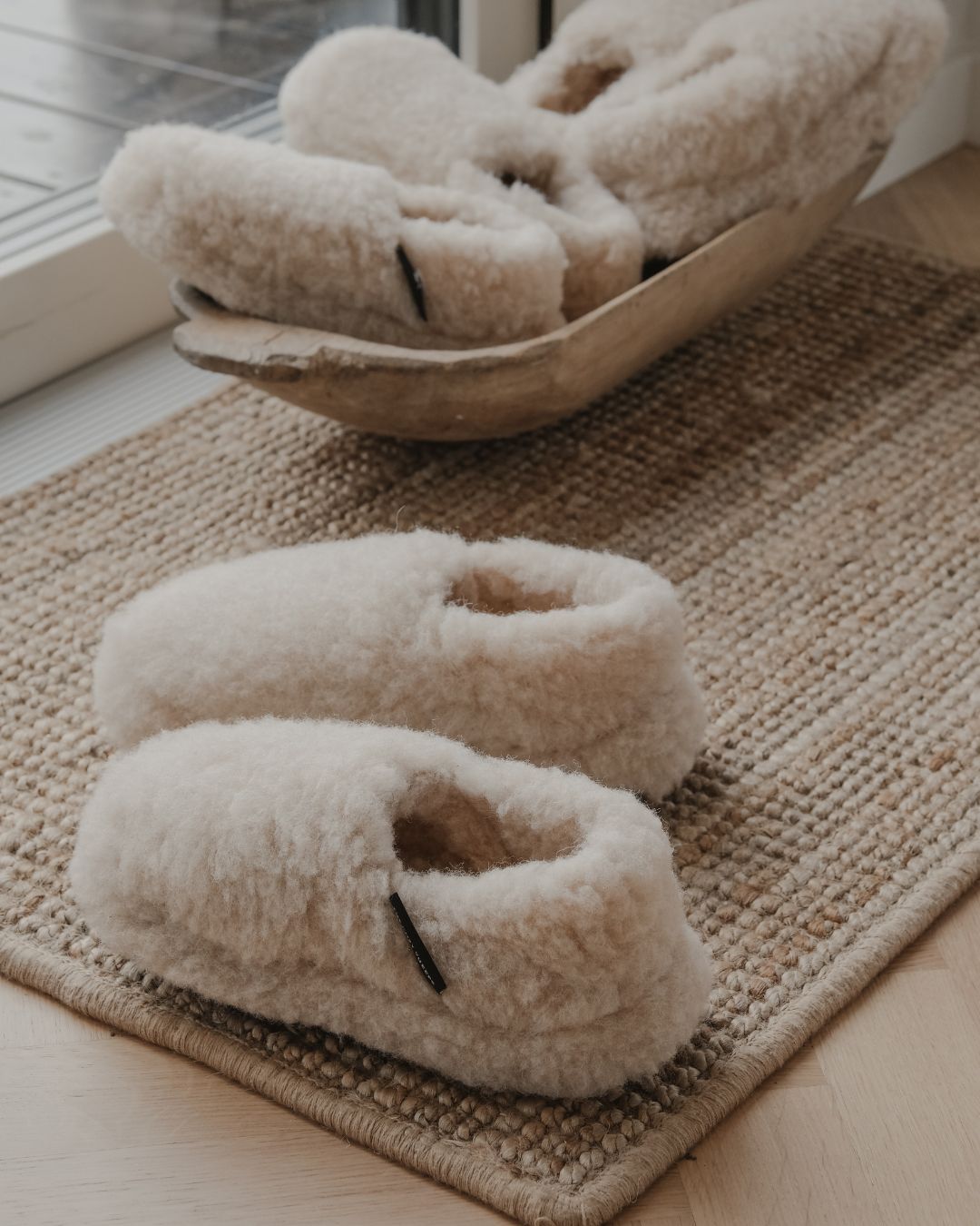 Hausschuhe aus Merinowolle – Beige
