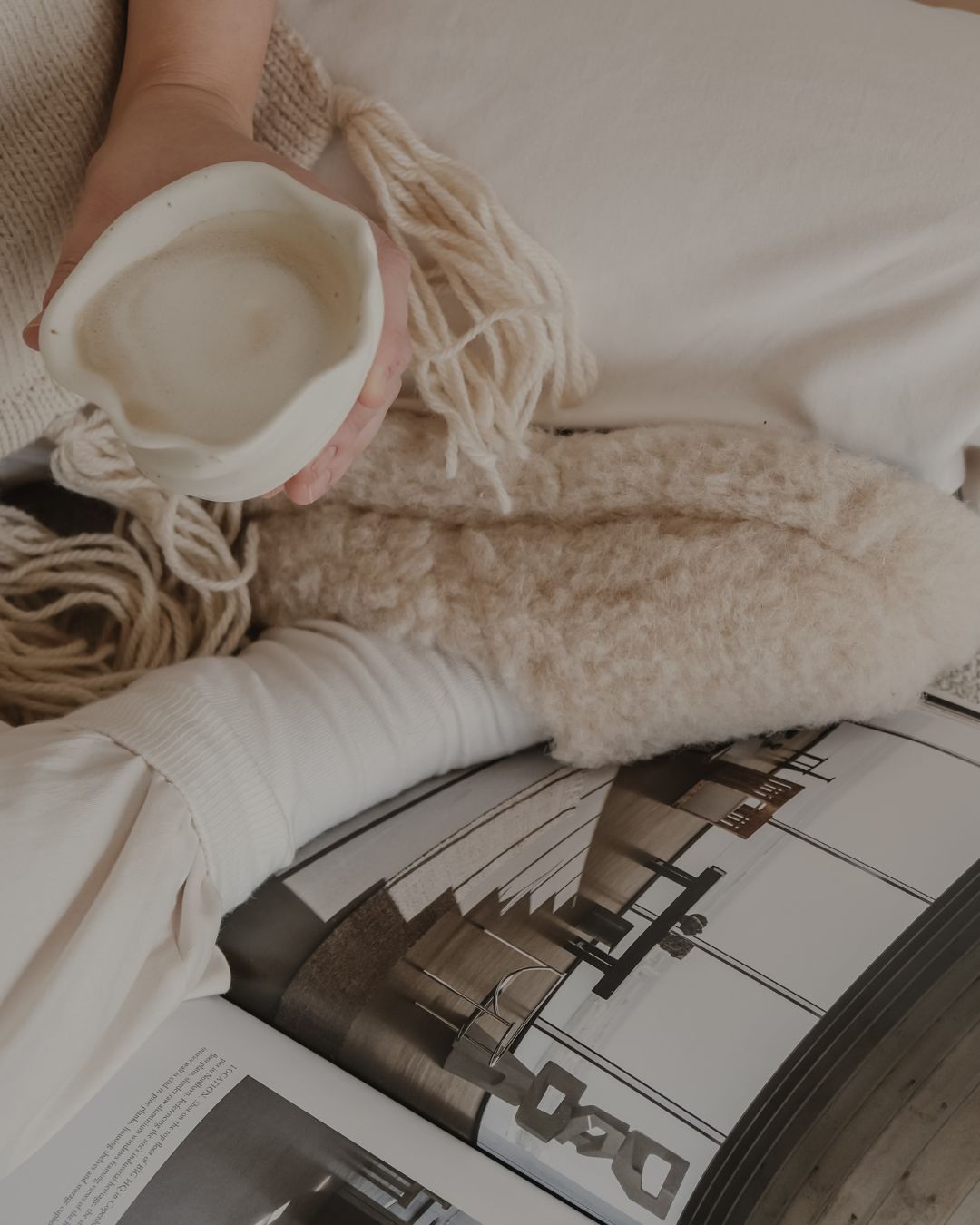 Hausschuhe aus Merinowolle – Beige