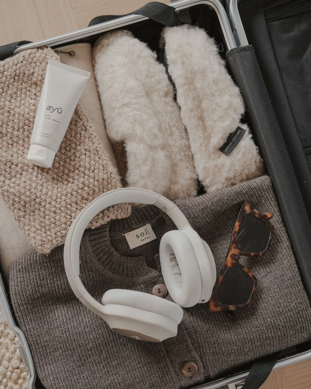 Hausschuhe aus Merinowolle – Beige