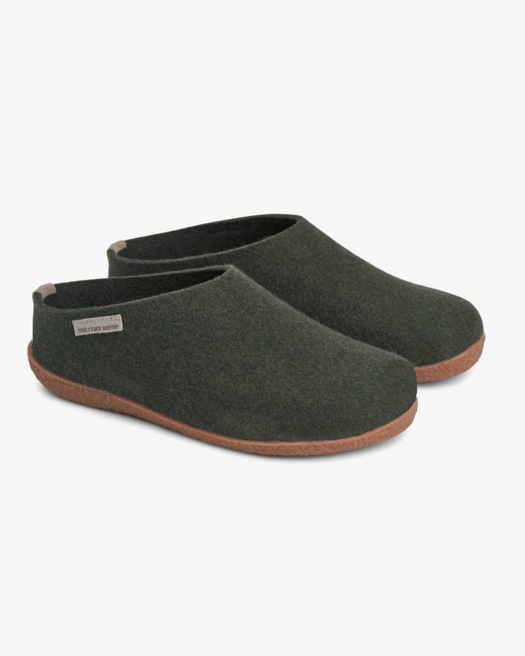 Filzpantoffeln mit Gummisohle - Forest Green