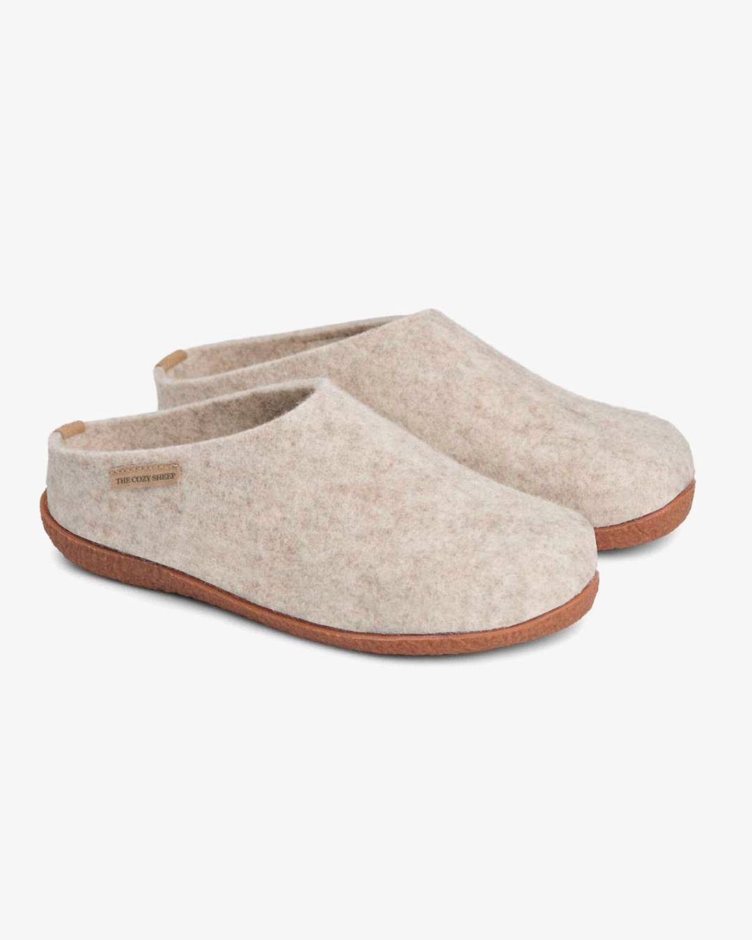 FIlzpantoffeln mit Gummisohle – Beige