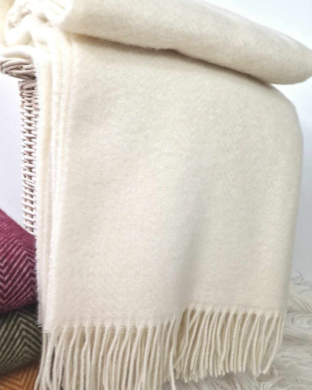 Wolldecke 140x200 cm - Creme