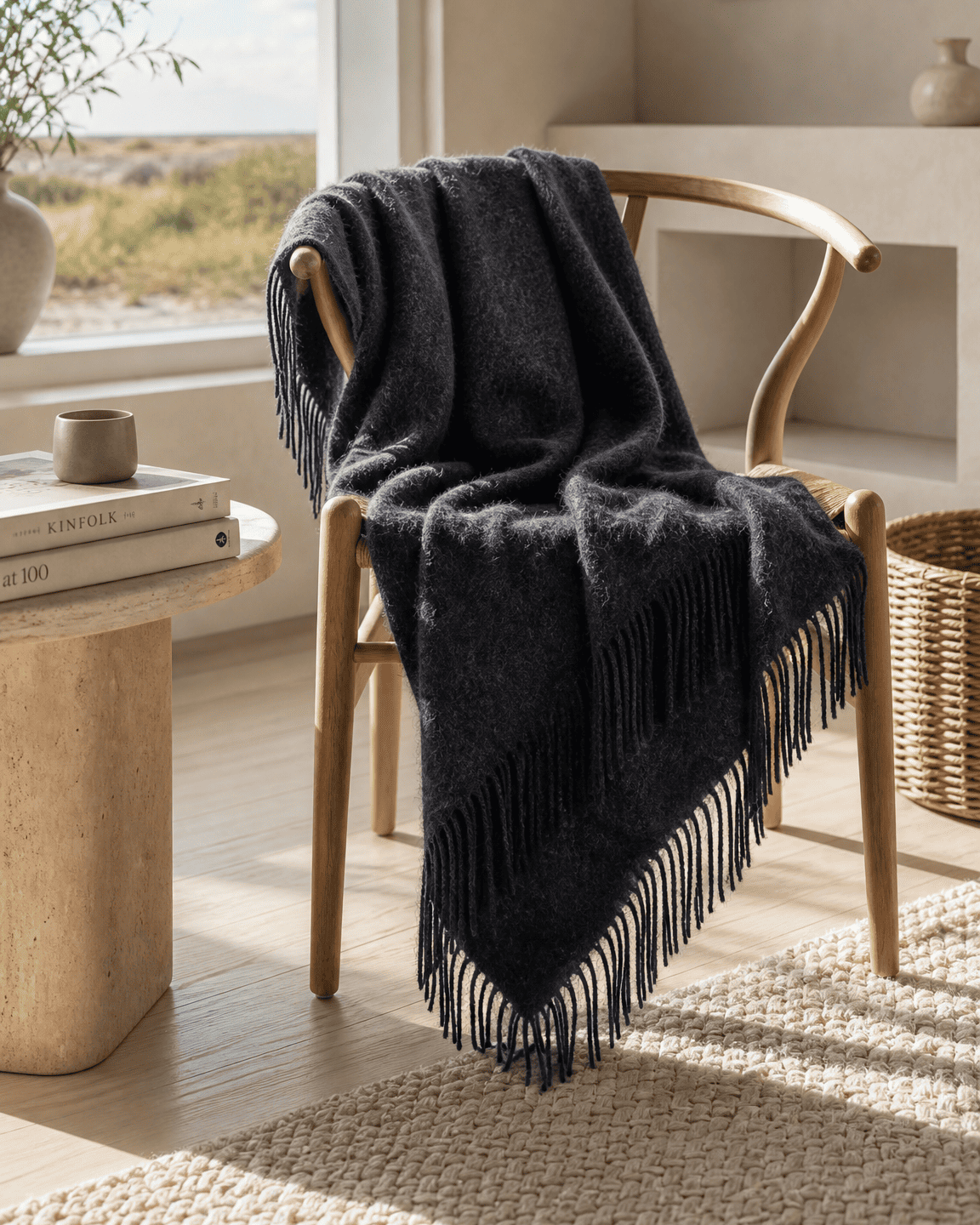 Wolldecke 140 x 200 cm – Anthrazit