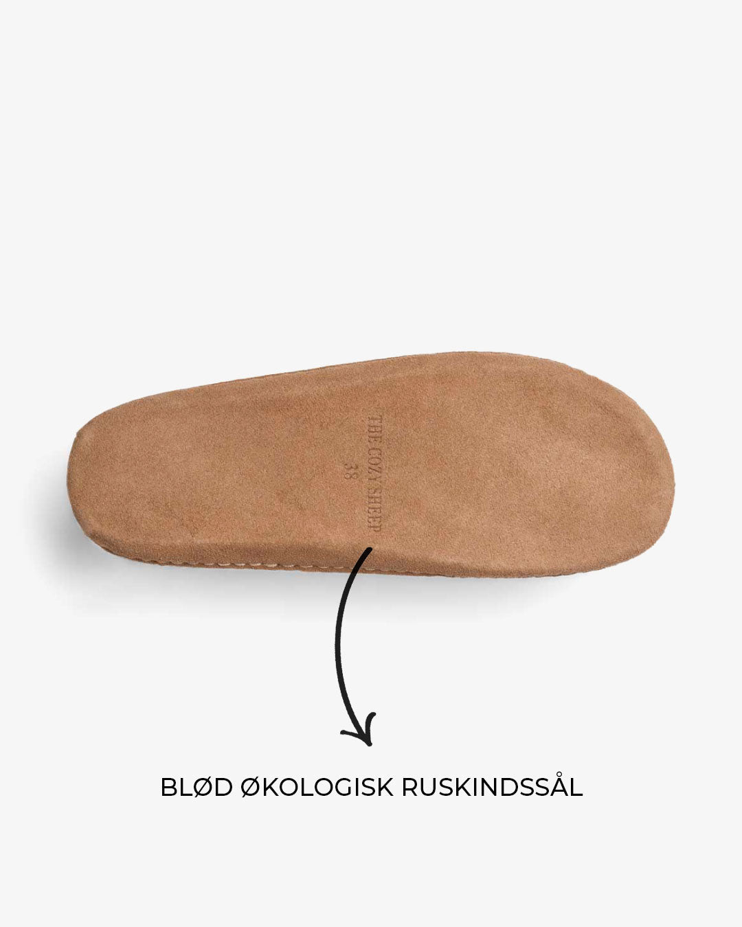 Tøffel med skindsål – Beige - The Cozy Sheep