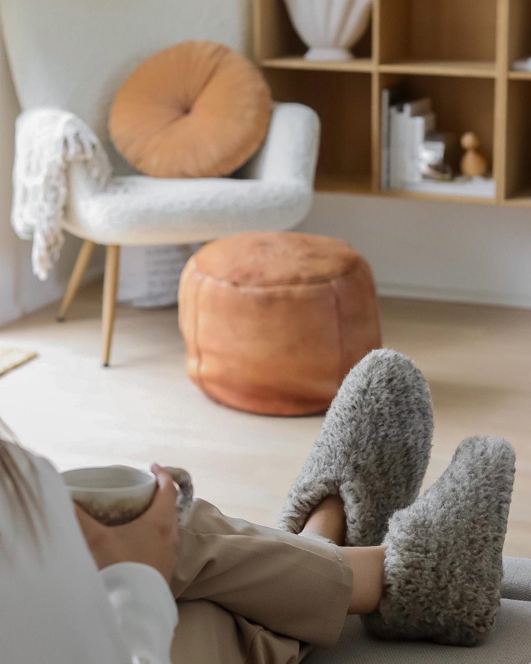 Uldhjemmesko – Lysegrå (Lav model) - The Cozy Sheep