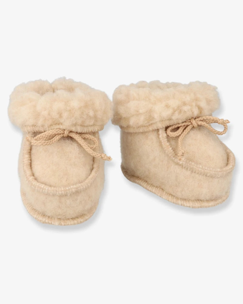 Babyhausschuhe aus Wolle – Beige (3-6 Monate)