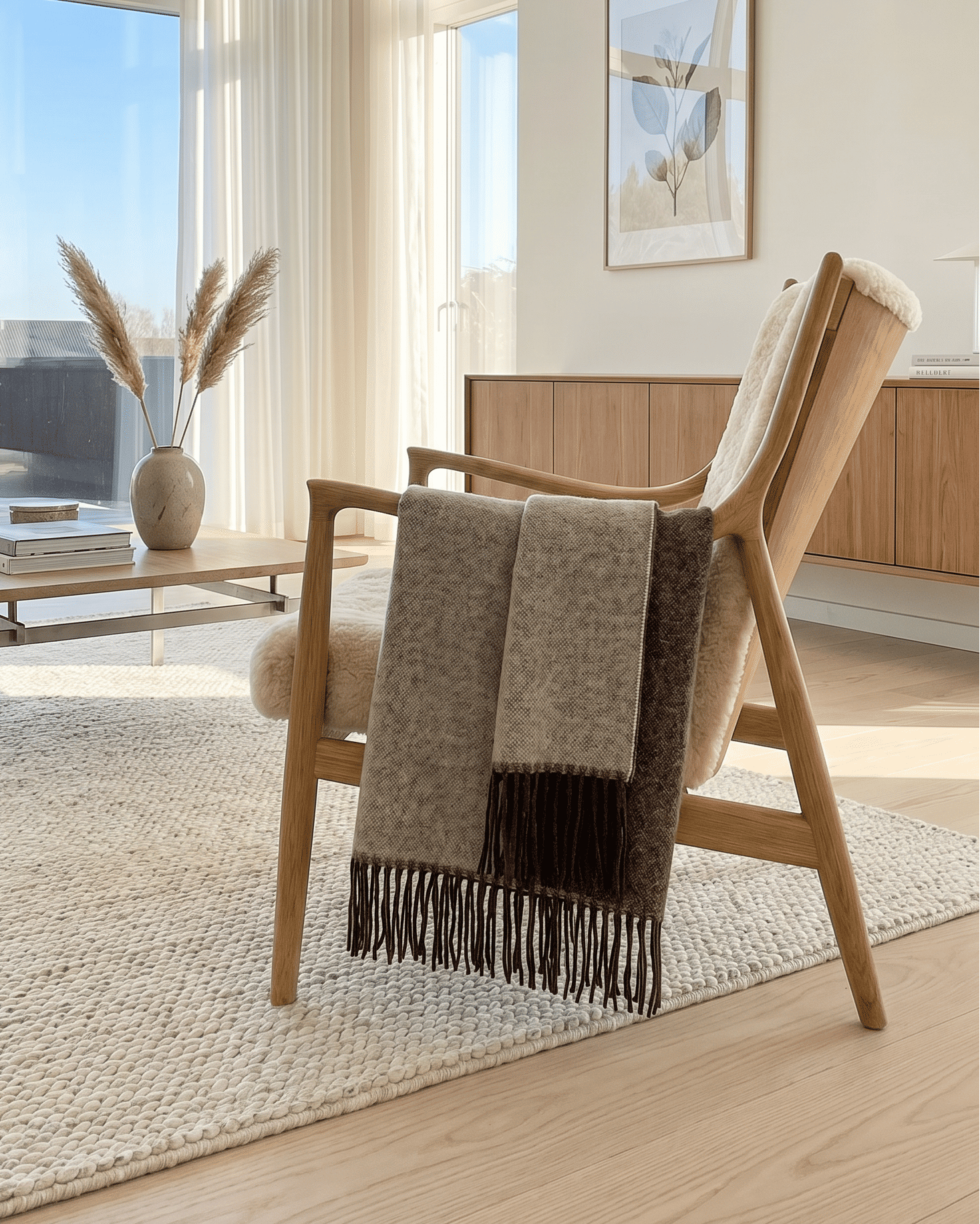 Wolldecke 140 x 200 cm – Braun/Creme