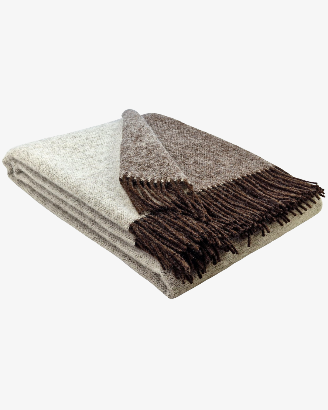 Wolldecke 140 x 200 cm – Braun/Creme