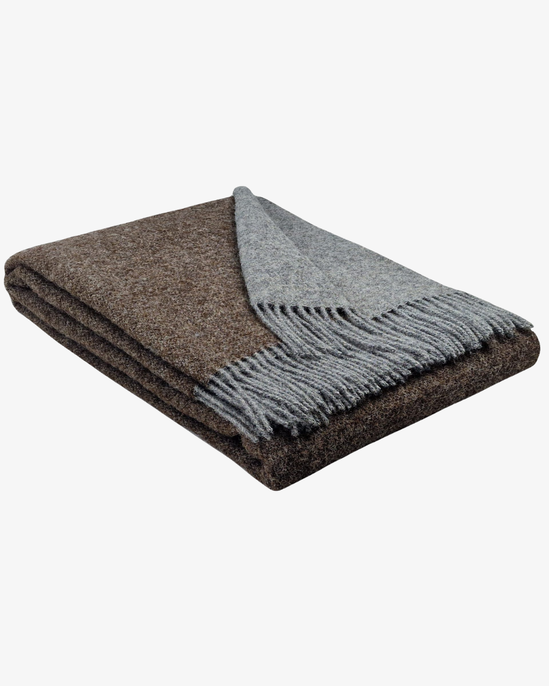 Wolldecke 140 x 200 cm – Grau/Braun