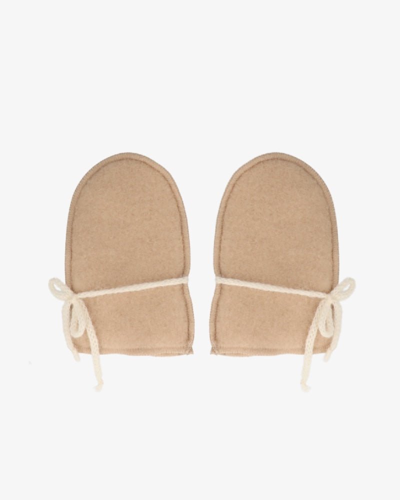 Babyfäustlinge aus Wolle – Beige