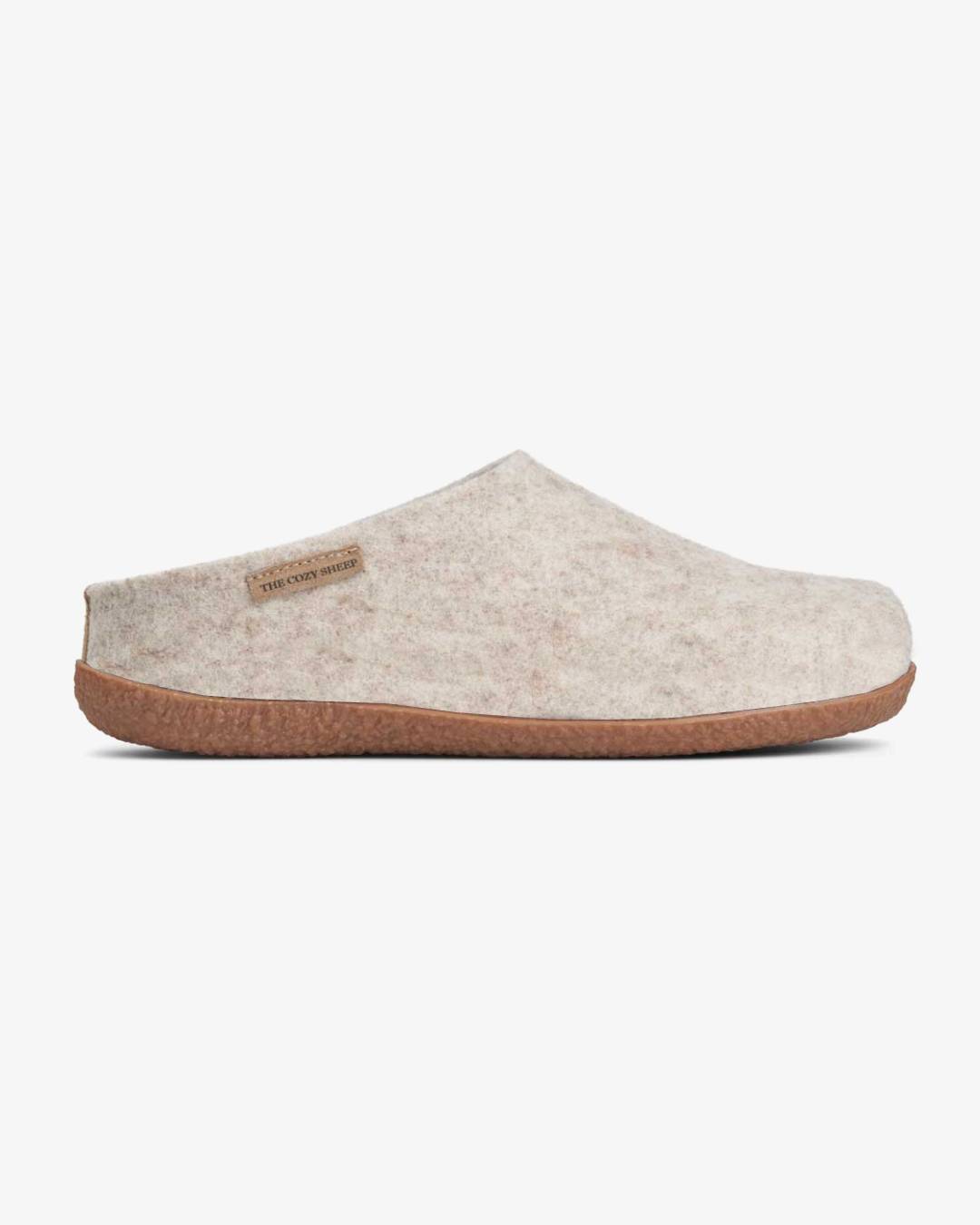 Tøffel med gummisål – Beige - The Cozy Sheep