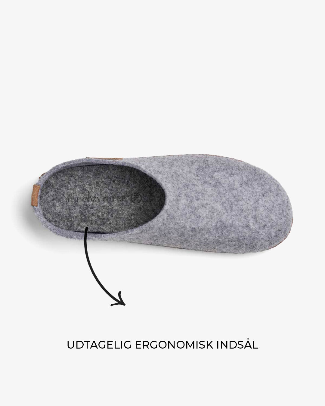 Tøffel med skindsål – Lysegrå - The Cozy Sheep
