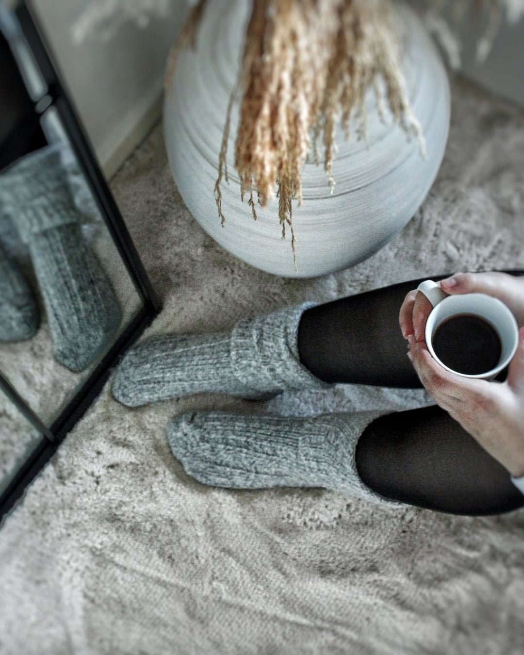 Uldstrømper - Lysegrå - The Cozy Sheep